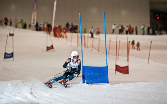 slalom en la pista
